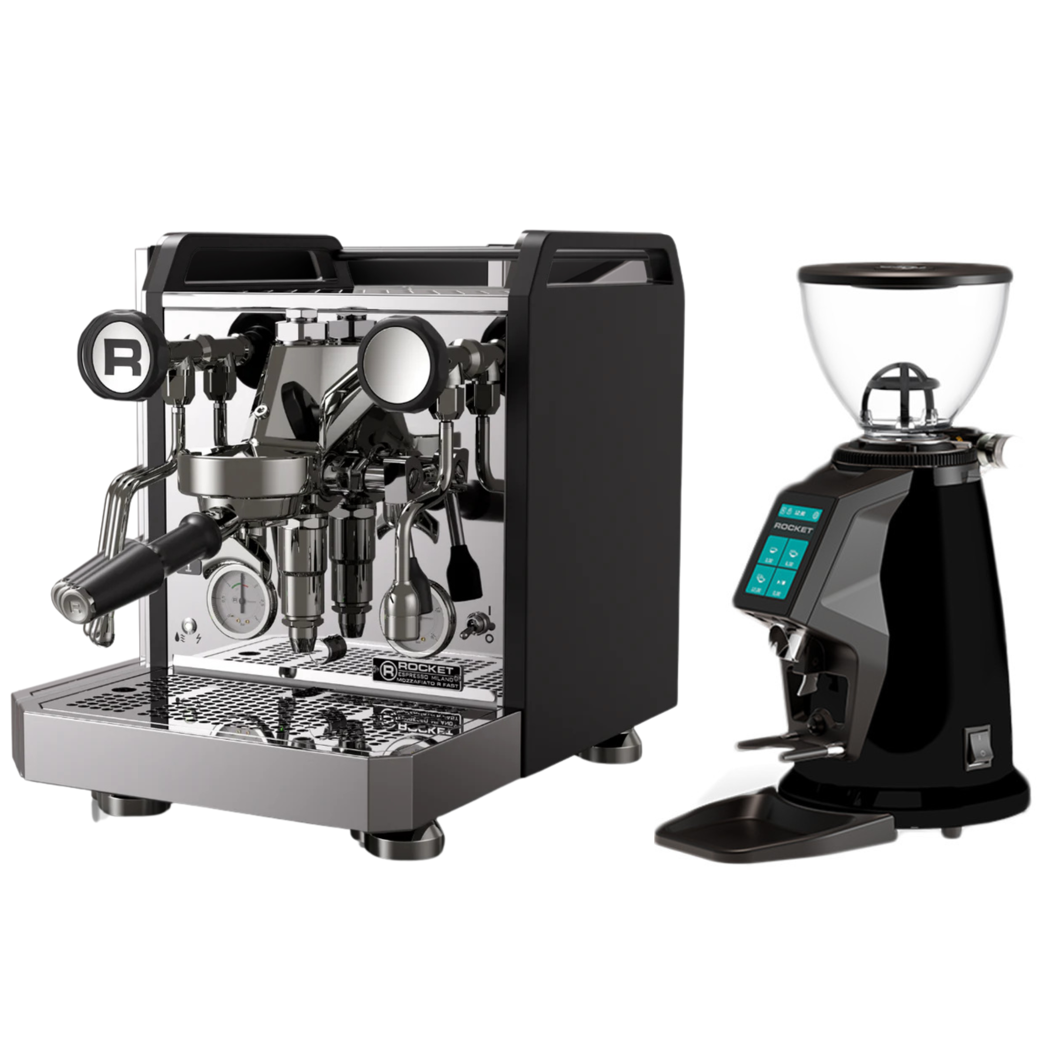 Rocket Espresso Mozzafiato R FAST Black + Spluga Grinder package offer